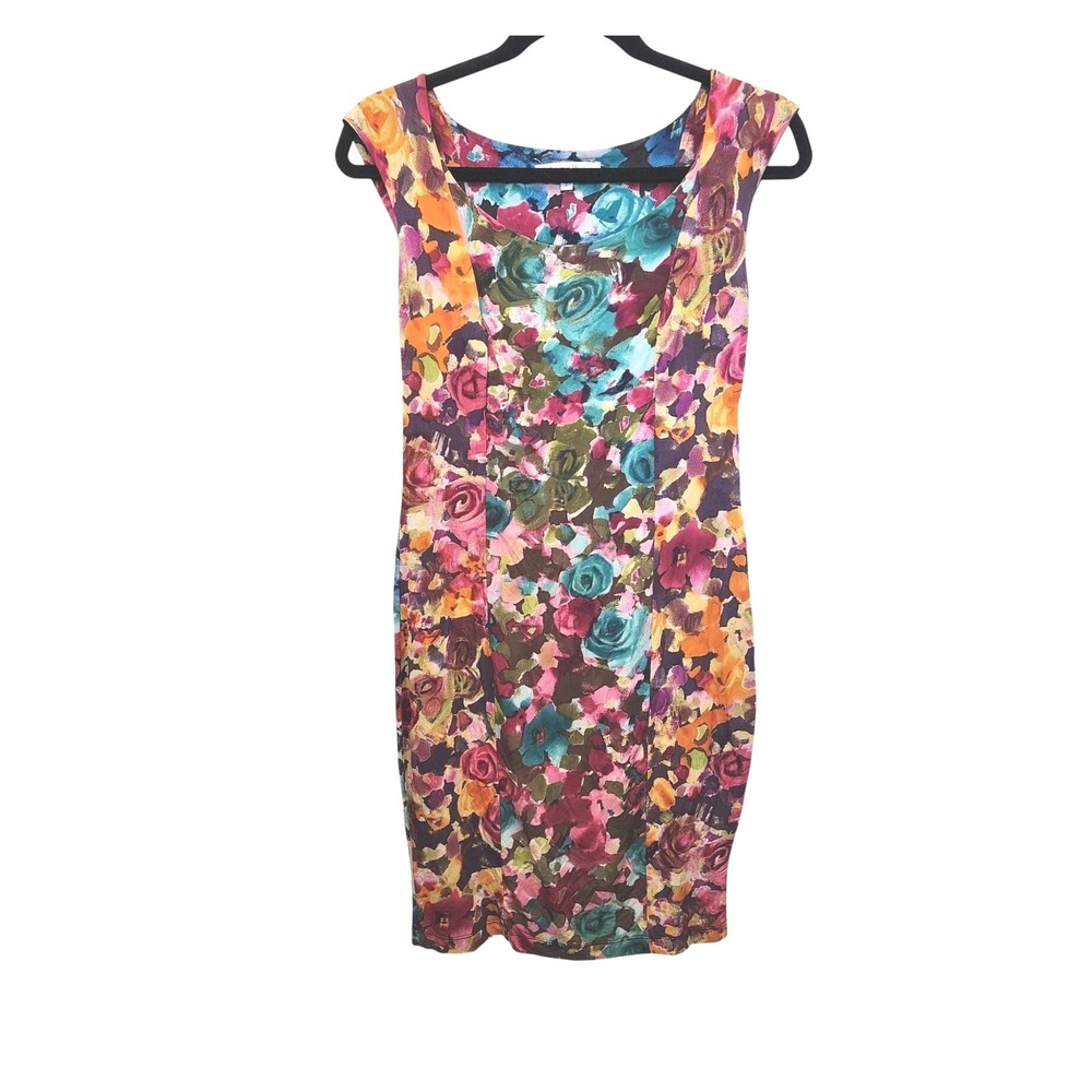 Made in Italy PIU & PIU Dress Floral Sheath Romantic Coquette Dress Size 6